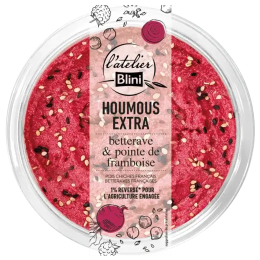 Houmous Extra - betterave & pointe de framboise